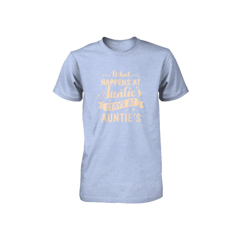 What Happens At Auntie's Stays At Auntie's Youth-Youth Shirt-Youth T-Shirt-Blue Triblend