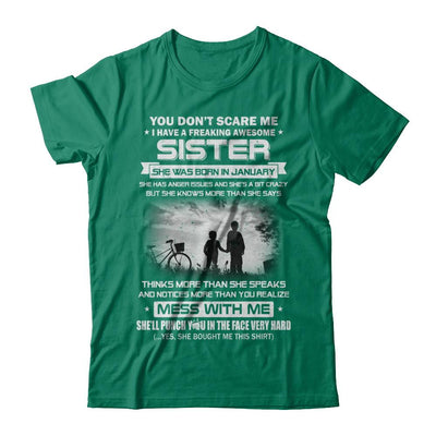 Freaking Awesome Sister She Was Born In January Brother-T-Shirt & Hoodie-Classic T-Shirt-Kelly Green