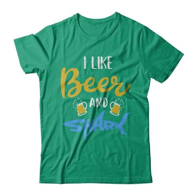 Funny Ocean I Like Beer And Sharks Gift-T-Shirt & Hoodie-Classic T-Shirt-Kelly Green