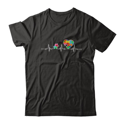 Autism Puzzle Heartbeat Autism Awareness-T-Shirt & Hoodie-Classic T-Shirt-Black