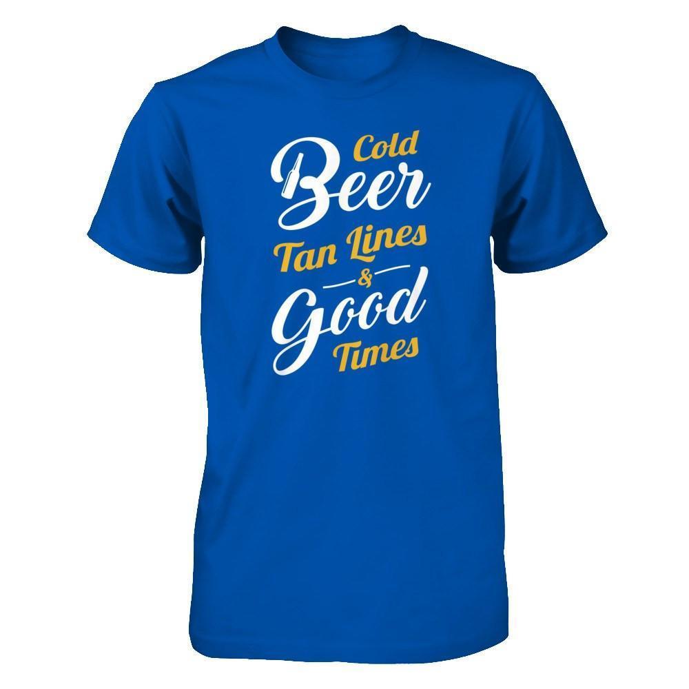 Cold Beer Tan Lines And Good Times-T-Shirt & Tank Top-Premium T-Shirt-Royal