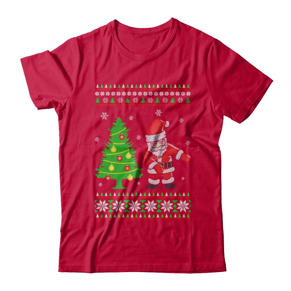 Floss Dance Flossing Santa Christmas Ugly Sweater-T-Shirt & Sweatshirt-Classic T-Shirt-Red