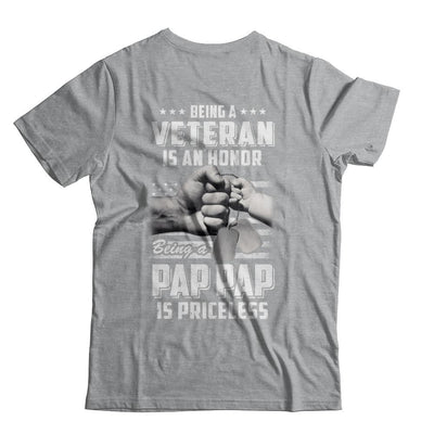 Being A Veteran Is An Honor Being A Pap Pap Is Priceless-T-Shirt & Hoodie-Classic T-Shirt-Sport Grey