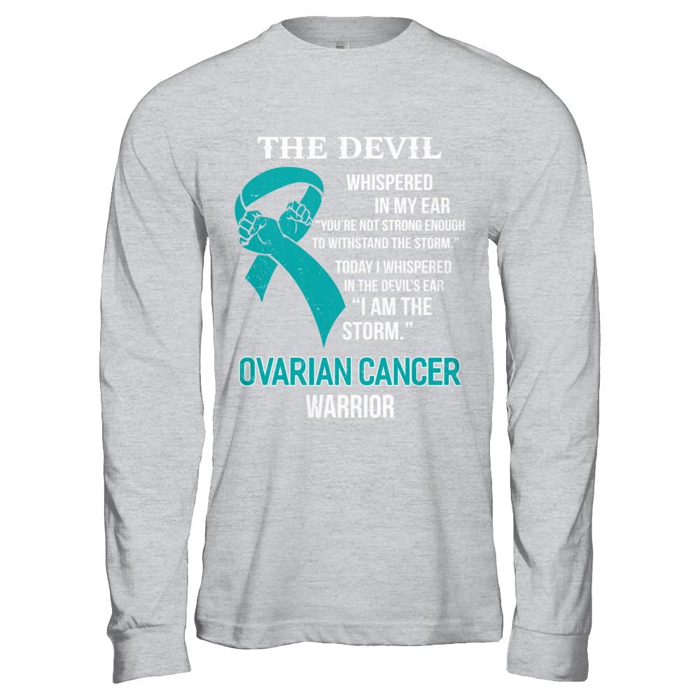 I Am The Storm Support Ovarian Cancer Warrior Gift-T-Shirt & Hoodie-Long Sleeve T-Shirt-Sport Grey