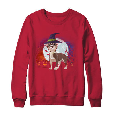 Cute Halloween Chihuahua Puppy Pumpkins-T-Shirt & Sweatshirt-Crewneck Sweatshirt-Red