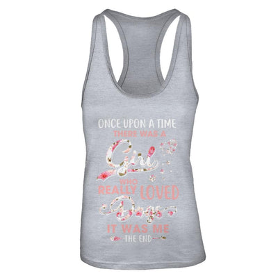 Once Upon A Time There Was A Girl Who Really Loved Dogs-T-Shirt & Tank Top-Women's Ideal Racerback Tank-Heather Grey