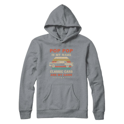 Vintage Pop Pop Is My Name Class Cars Are My Game Fathers Day-T-Shirt & Hoodie-Pullover Hoodie-Light Steel