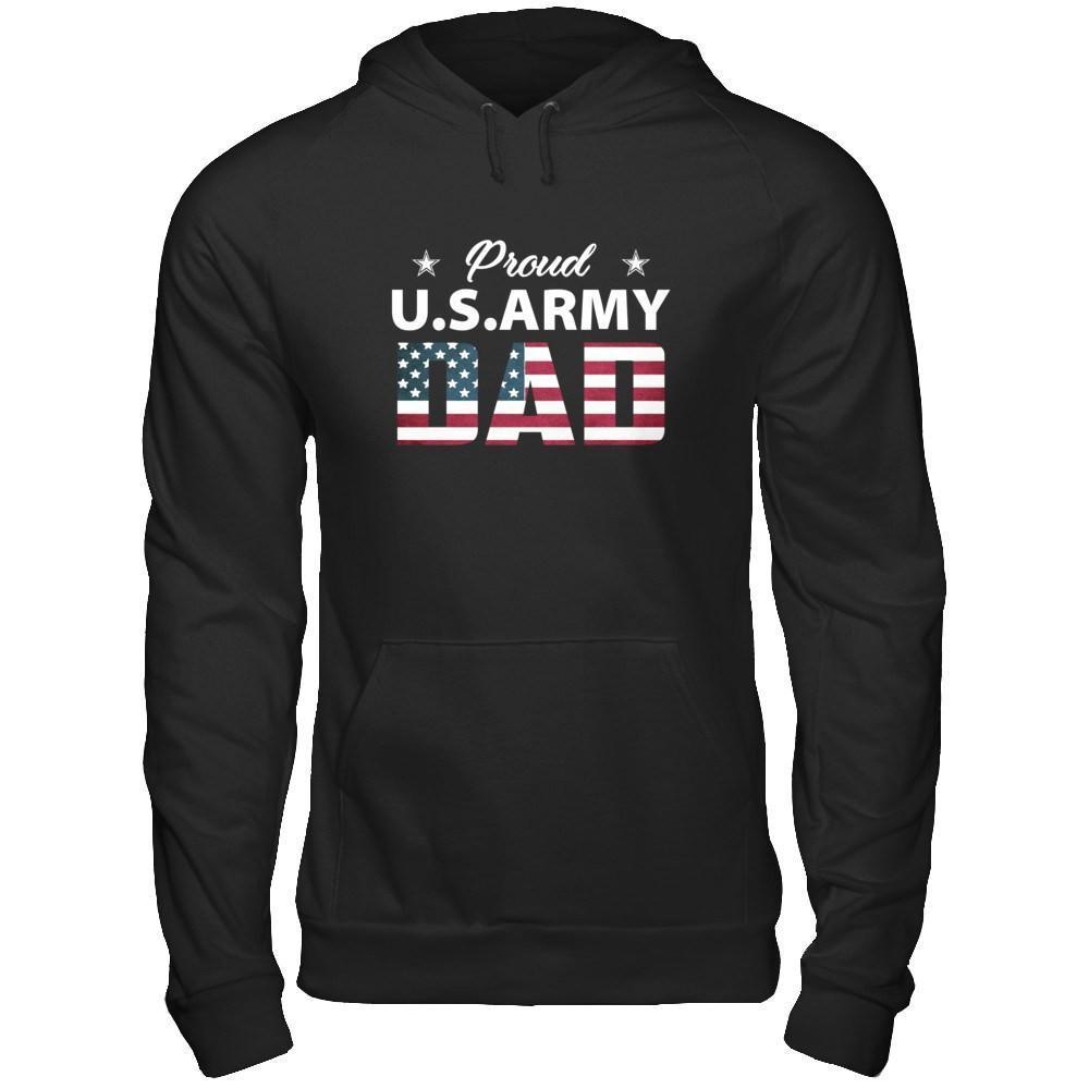 Proud Us Army Dad-T-Shirt & Hoodie-Pullover Hoodie-Black