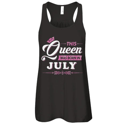 This Queen Was Born In July-T-Shirt & Tank Top-Women's Flowy Racerback Tank-Black