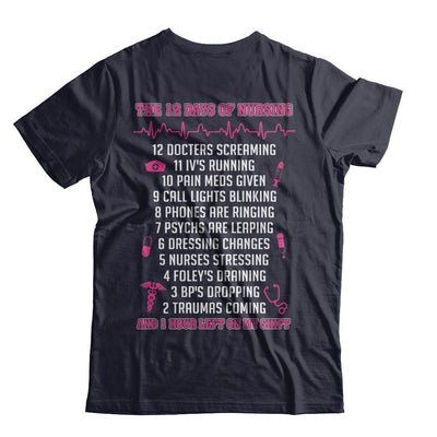 Nurse 12 Days Of Nursing Funny-T-Shirt & Sweatshirt-Premium T-Shirt-Midnight Navy
