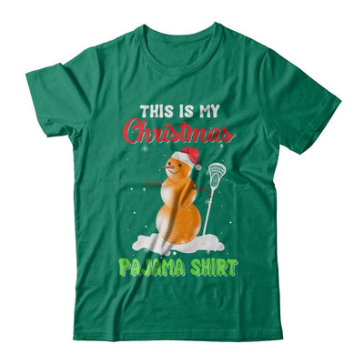 This Is My Christmas Pajama Xmas Snowman Lacrosse-T-Shirt & Sweatshirt-Classic T-Shirt-Kelly Green