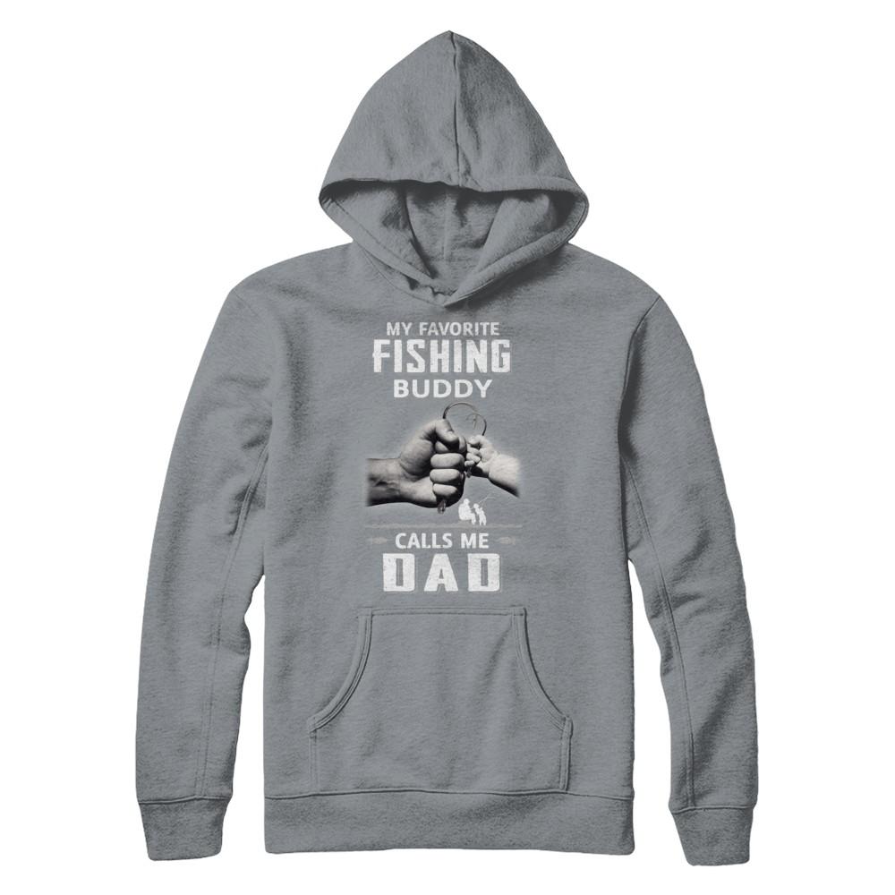 My Favorite Fishing Buddy Calls Me Dad Fish Fathers Day-T-Shirt & Hoodie-Pullover Hoodie-Light Steel