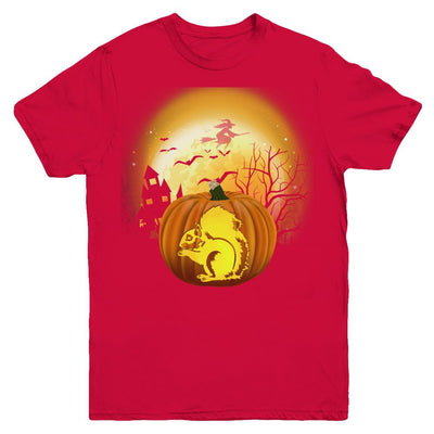 Pumpkin Squirrel Halloween Human Costume Youth-Youth Shirt-Youth T-Shirt-Red
