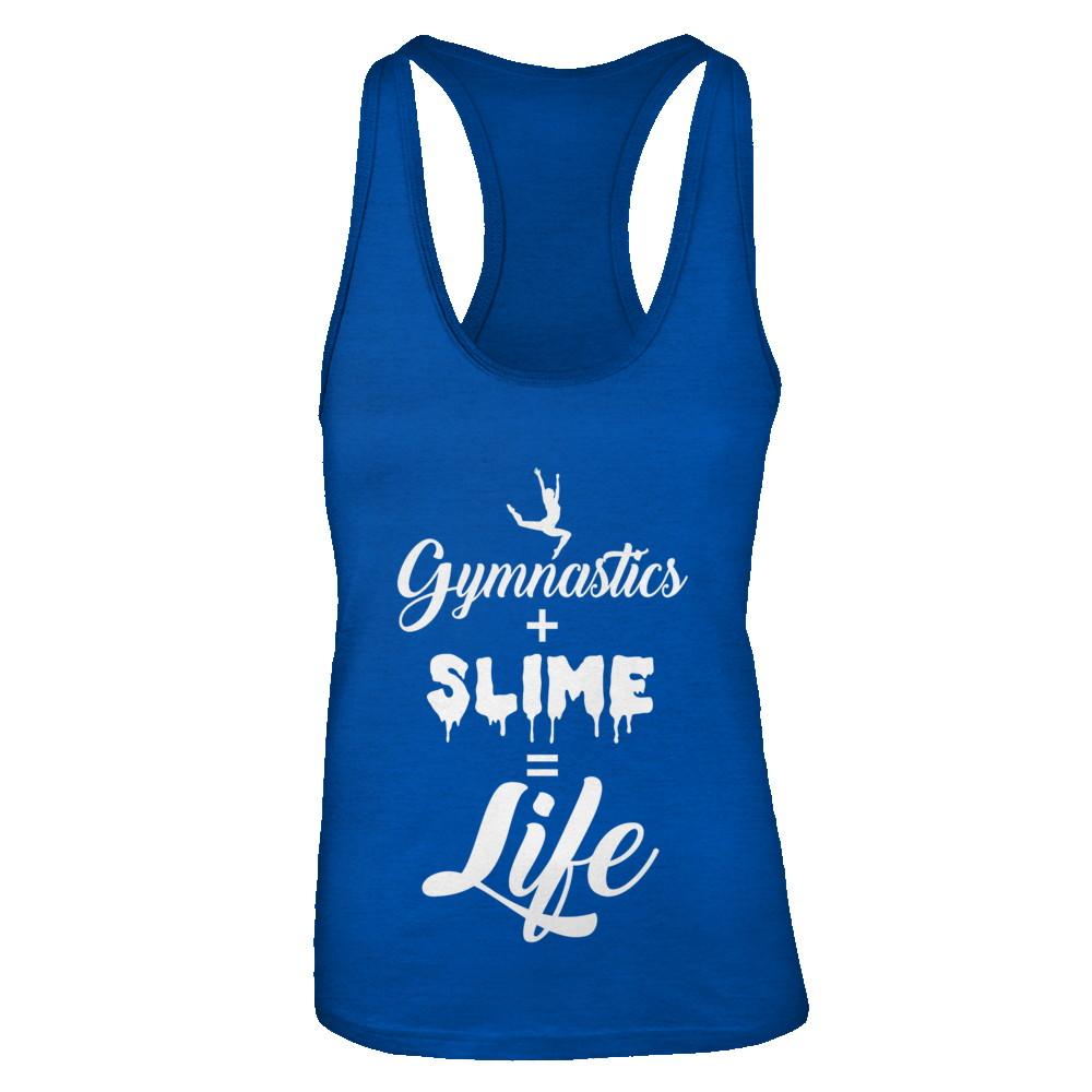Daughter Mom Gymnastics And Slime Is Life-T-Shirt & Tank Top-Women's Ideal Racerback Tank-Royal