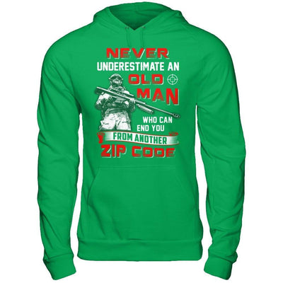 Never Underestimate An Old Man Who Can End You-T-Shirt & Hoodie-Pullover Hoodie-Irish Green