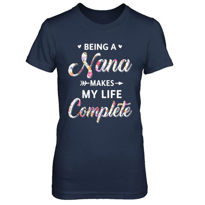 Being A Nana Makes My Life Complete Mothers Day-T-Shirt & Hoodie-Women's T-Shirt-Navy