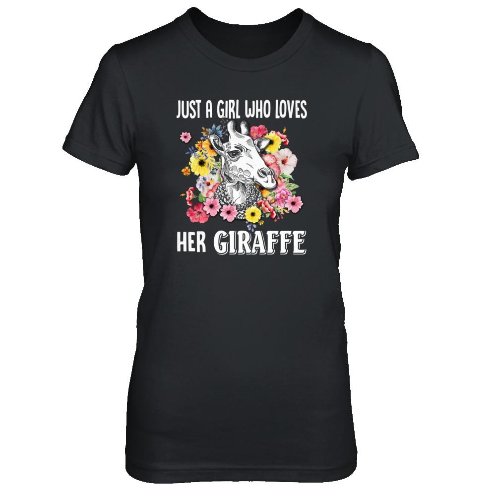 Just A Girl Who Loves Her Giraffe-T-Shirt & Tank Top-Women's T-Shirt-Black