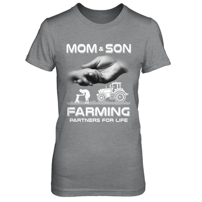 Farmer Mom And Son Farming Partners For Life Mothers Day-T-Shirt & Hoodie-Women's T-Shirt-Sport Grey
