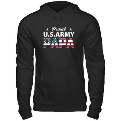 Proud Us Army Papa-T-Shirt & Hoodie-Pullover Hoodie-Black