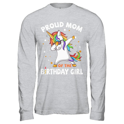 Proud Mom Of The Birthday Girl Unicorn Mothers Day-T-Shirt & Hoodie-Long Sleeve T-Shirt-Sport Grey
