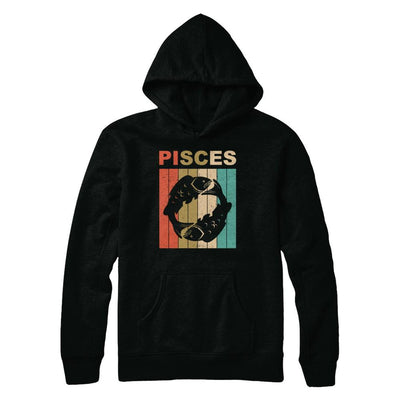 Vintage Pisces Zodiac February March Birthday Gift-T-Shirt & Hoodie-Pullover Hoodie-Black