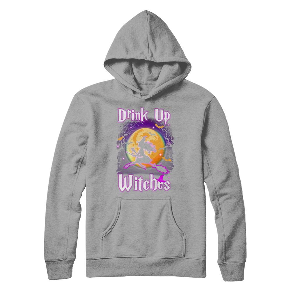 Drink Up Witches Funny Halloween-T-Shirt & Hoodie-Pullover Hoodie-Light Steel