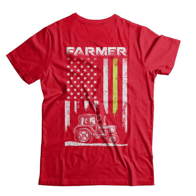 Farmer Patriotic American Flag-T-Shirt & Hoodie-Premium T-Shirt-Red