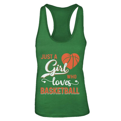 Just A Girl Who Loves Basketball-T-Shirt & Tank Top-Women's Ideal Racerback Tank-Kelly Green