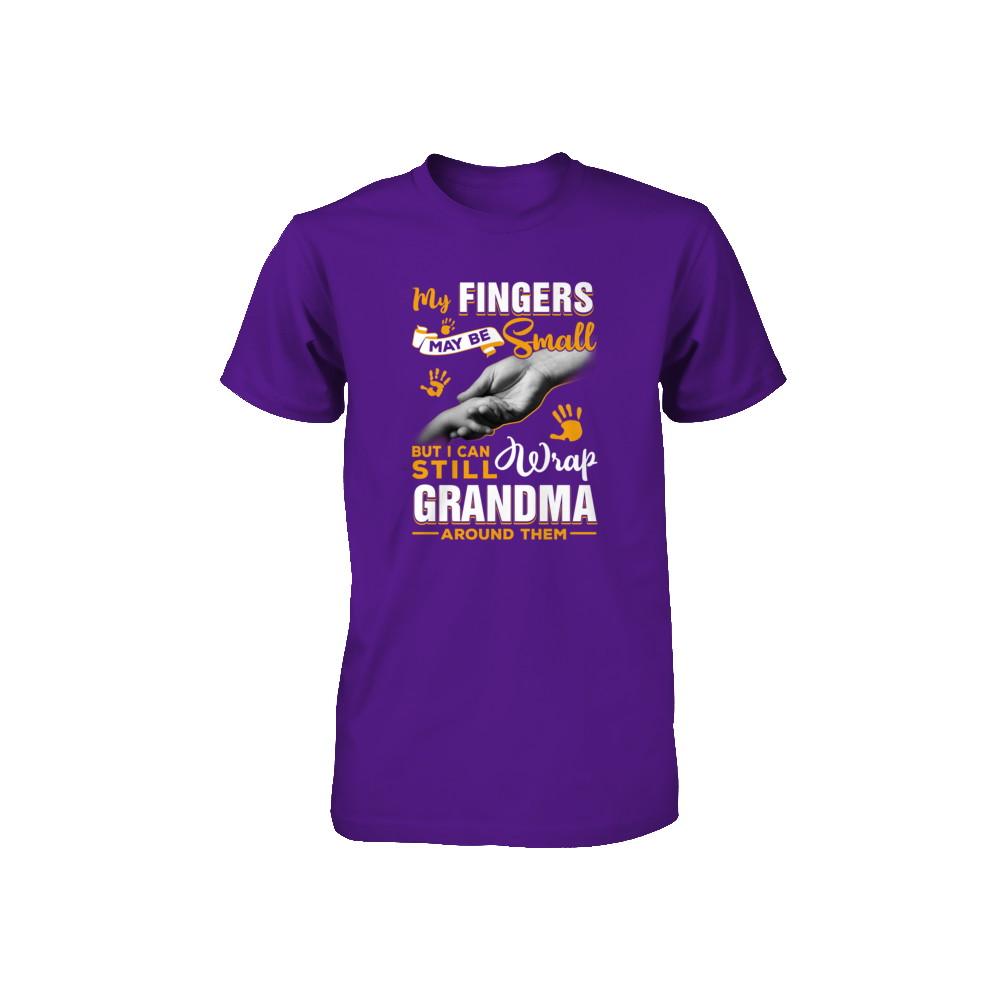 My Fingers May Be Small But I Can Still Wrap Grandma Youth-Youth Shirt-Youth T-Shirt-Team Purple