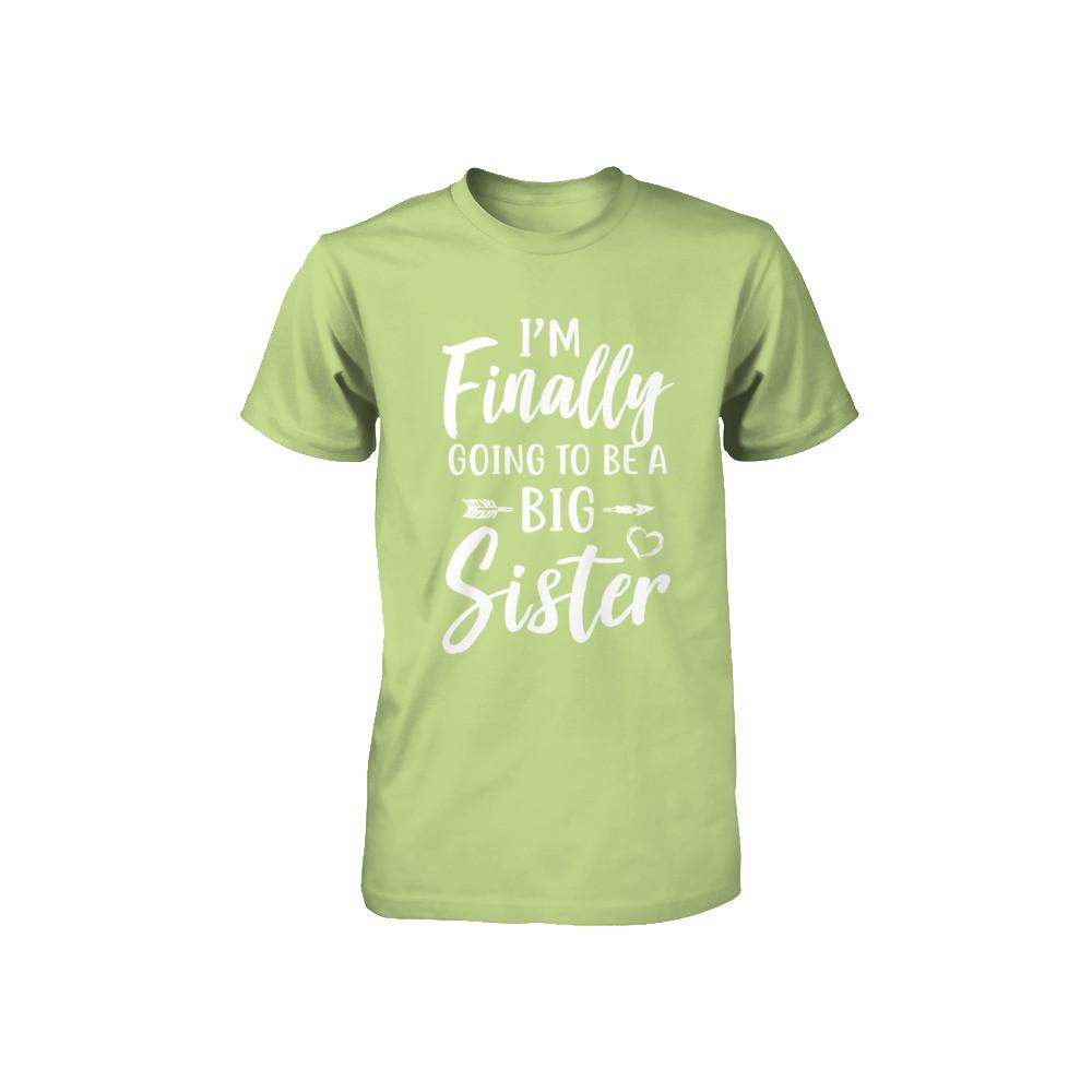 Cute I Am Finally Going To Be A Big Sister Youth-Youth Shirt-Toddler T-Shirt-Key Lime