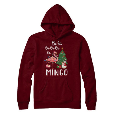 Cute Pink Flamingo Santa Hat Merry Christmas-T-Shirt & Hoodie-Pullover Hoodie-Maroon