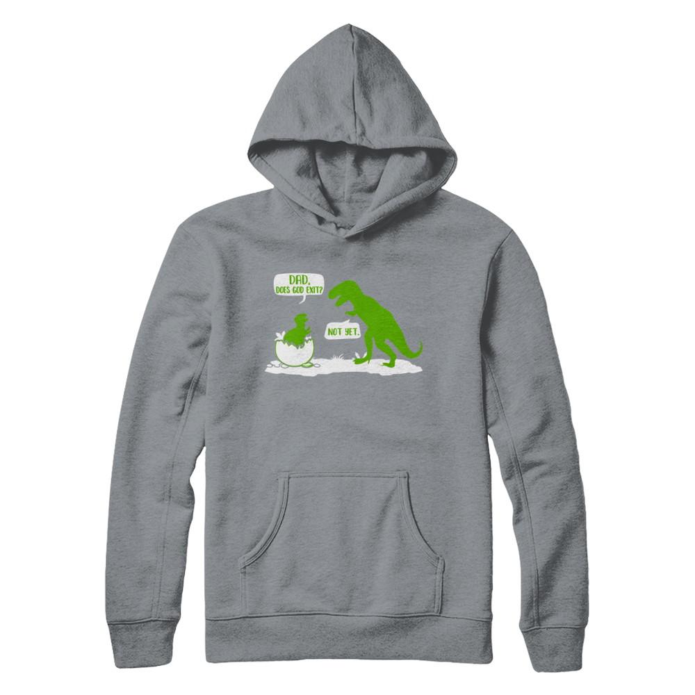 Dad Does God Exist Dinosaurs Funny-T-Shirt & Hoodie-Hanes - Heavyweight Pullover Hoodie-Light Steel