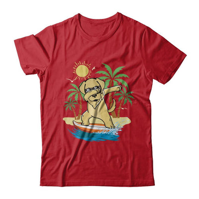 Summer Vacation Dabbing Golden Retriever Surfing Surfboard Gift-T-Shirt & Hoodie-Classic T-Shirt-Red