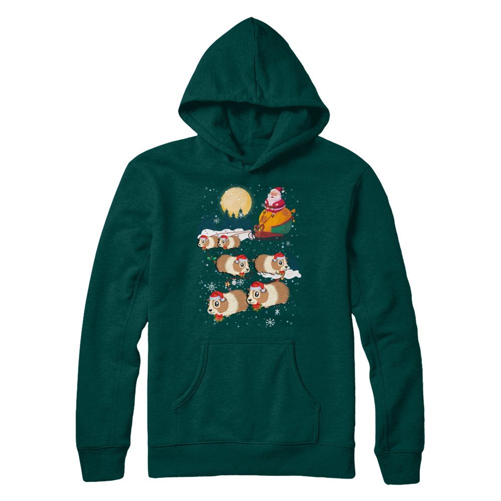Funny Christmas Guinea Pig Reindeer Lover Santa Gift-T-Shirt & Sweatshirt-Pullover Hoodie-Deep Forest