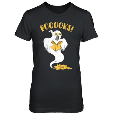 Book Reader Nerd Ghost Reading Books Halloween-T-Shirt & Hoodie-Women's T-Shirt-Black