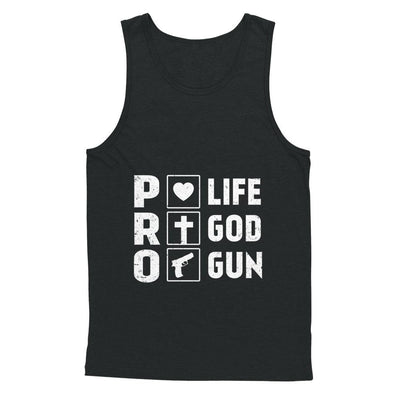 Pro Life Pro God Pro Gun America-T-Shirt & Hoodie-Unisex Tank-Black