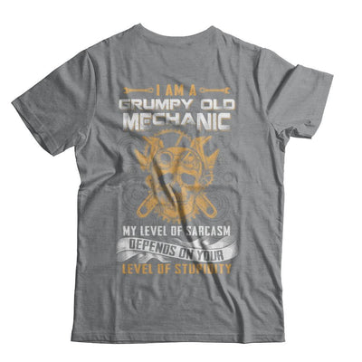 I'm A Grumpy Old Mechanic My Level Of Sarcasm-T-Shirt & Hoodie-Classic T-Shirt-Sport Grey