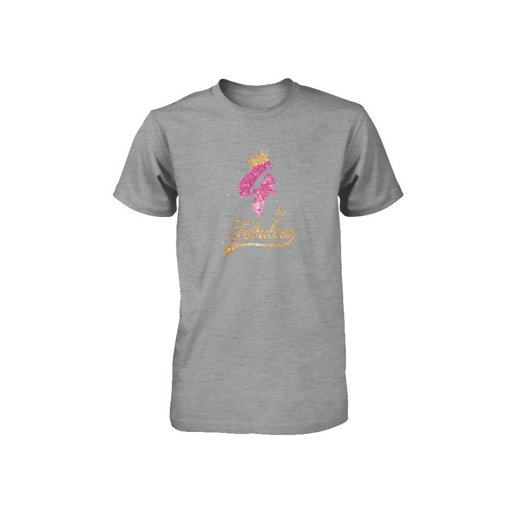 4Th And Fabulous Four Birthday Youth-Youth Shirt-Toddler T-Shirt-Heather