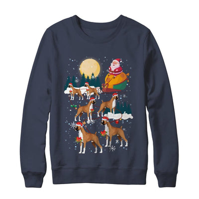 Dog Reindeer Boxer Christmas Gift-T-Shirt & Sweatshirt-Crewneck Sweatshirt-Navy