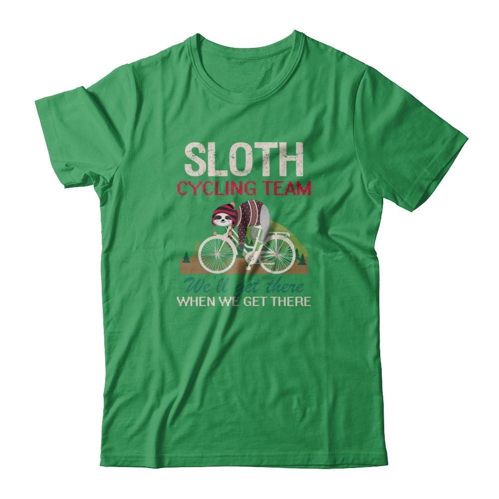 Sloth Cycling Team Lazy Sloth Sleeping On Bicycle-T-Shirt & Tank Top-Premium T-Shirt-Kelly Green