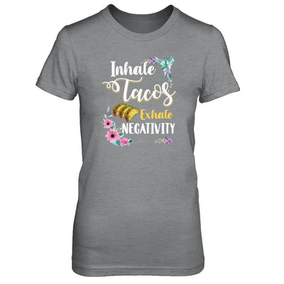 Inhale Tacos Exhale Negativity Tacos-T-Shirt & Tank Top-Women's T-Shirt-Sport Grey