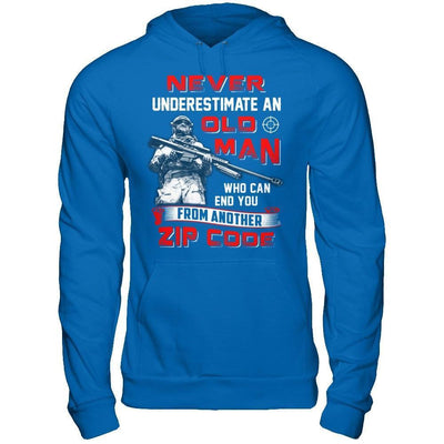 Never Underestimate An Old Man Who Can End You-T-Shirt & Hoodie-Pullover Hoodie-Royal