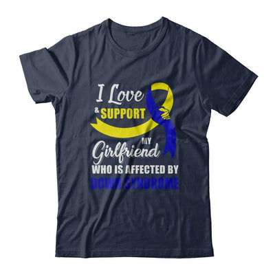 Down Syndrome Awareness Support Yellow Blue Girlfriend Boyfriend-T-Shirt & Hoodie-Classic T-Shirt-Navy