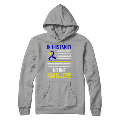 In This Family No One Fights Alone Down Syndrome-T-Shirt & Hoodie-Pullover Hoodie-Light Steel