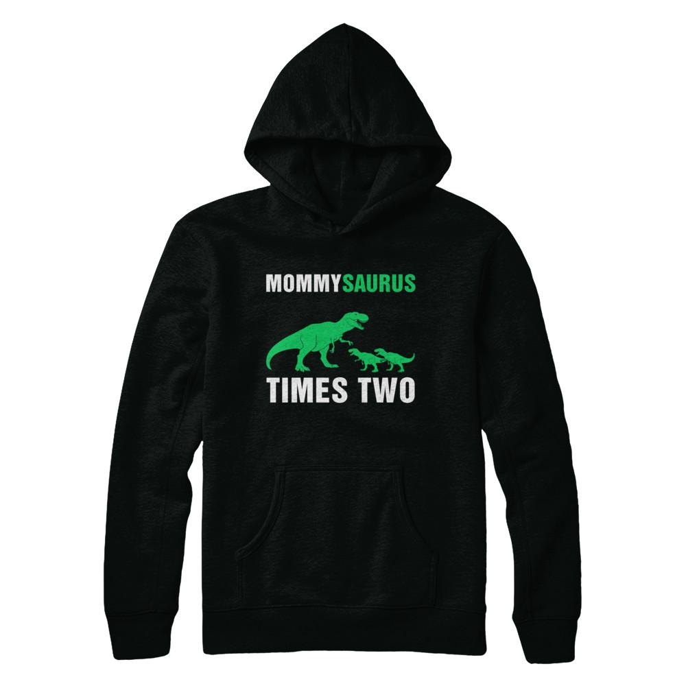 Mommysaurus Times Two Twins Mothers Day-T-Shirt & Hoodie-Pullover Hoodie-Black