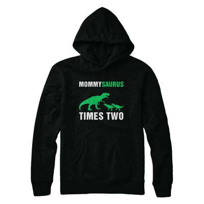 Mommysaurus Times Two Twins Mothers Day-T-Shirt & Hoodie-Pullover Hoodie-Black