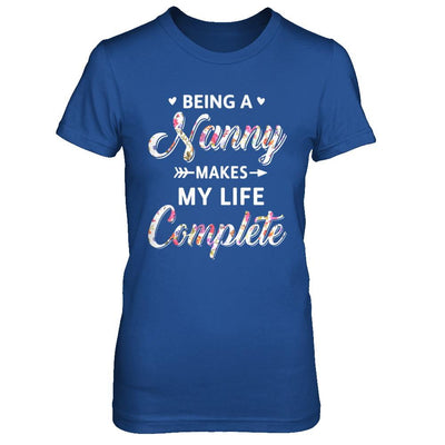 Being A Nanny Makes My Life Complete Mothers Day-T-Shirt & Hoodie-Women's T-Shirt-Royal