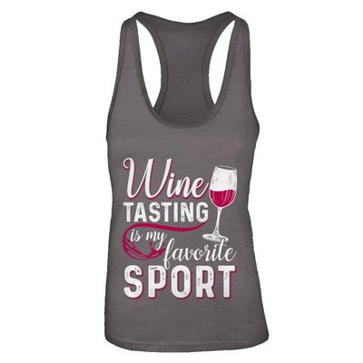 Wine Tasting Is My Favorite Sport-T-Shirt & Tank Top-Women's Ideal Racerback Tank-Dark Grey