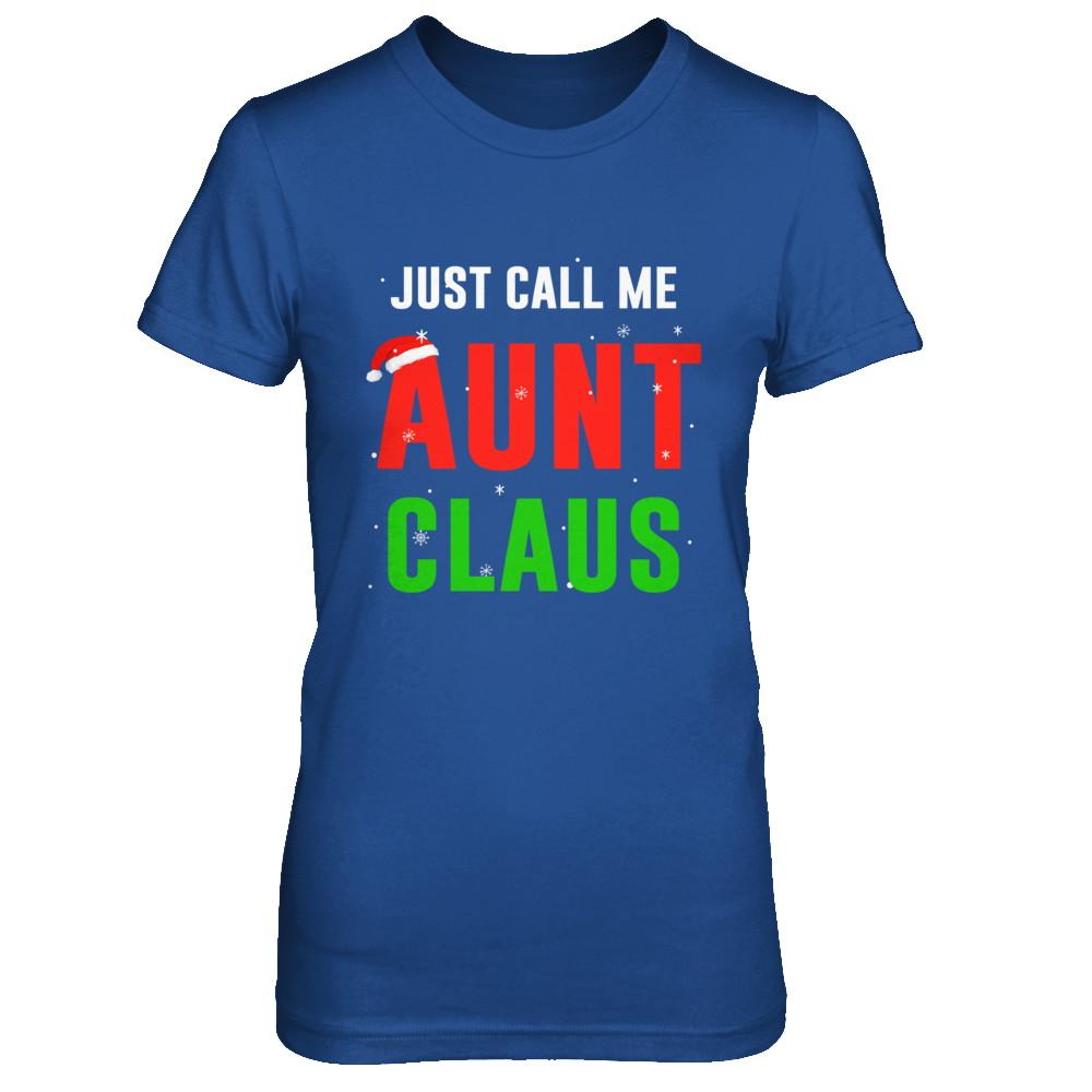 Santa Aunt Claus Matching Family Christmas Pajamas-T-Shirt & Sweatshirt-Women's T-Shirt-Royal