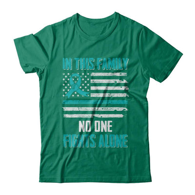 In This Family No One Fights Alone Ovarian Cancer-T-Shirt & Hoodie-Classic T-Shirt-Kelly Green